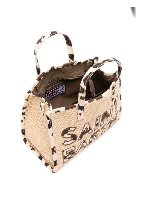 Borsa Media in paglia SAINT BARTH | VVID001 VIVIAN MID STRAW11 PATCH COW 1021
